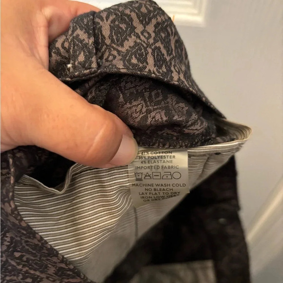 Peruvian Connection Ryder Pants Womens Size 8 Brown Black Skinny Leg Button Hem - Picture 6 of 6